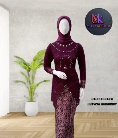 Setelan Kebaya Burgundy
