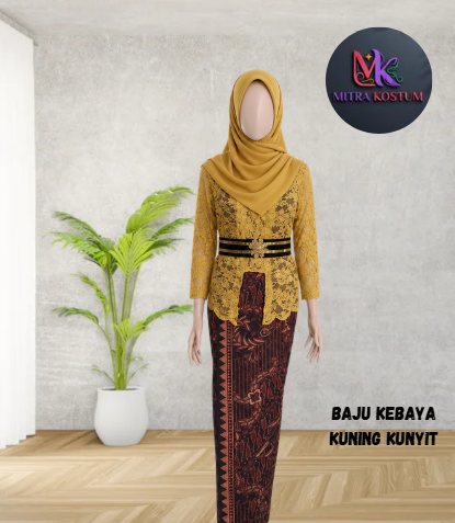 Setelan Kebaya Kuning Kunyit