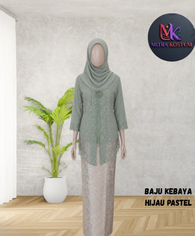 Setelan Kebaya Hijau Pastel